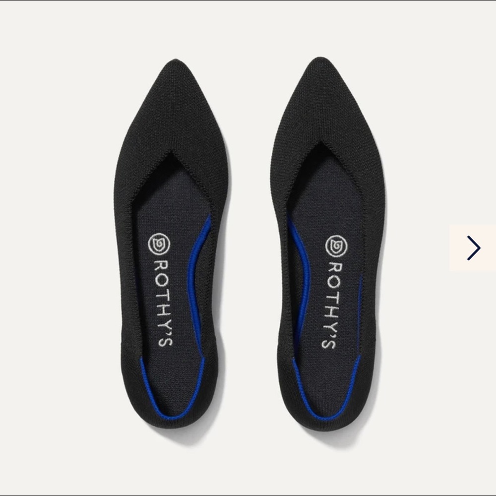 Rothys The Point Shoe in Black Solid